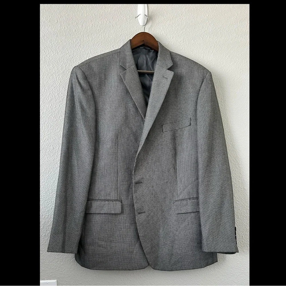Men's Lauren Ralph Lauren Gray Houndstooth Blazer Jacket 46 R‎